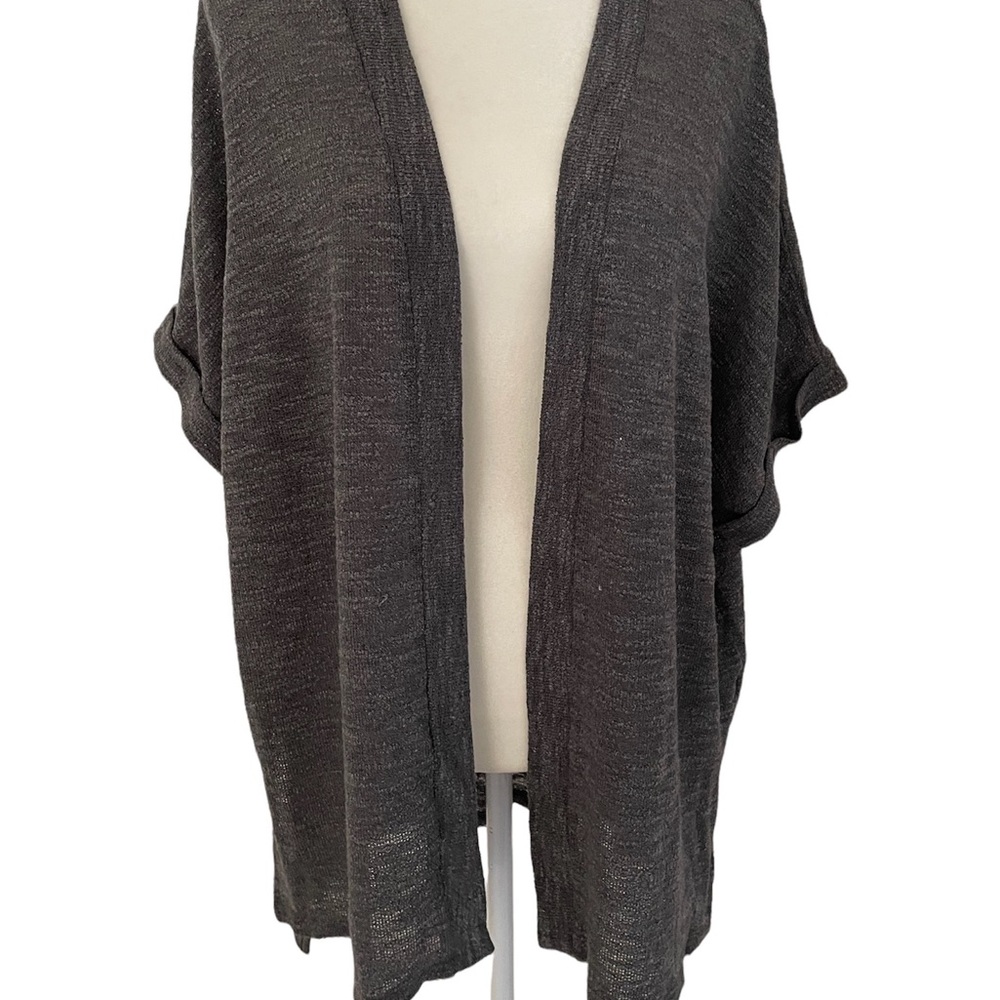 CHERISH Short Sleeve Cardigan Kimono Sweater Gray Size S NEW